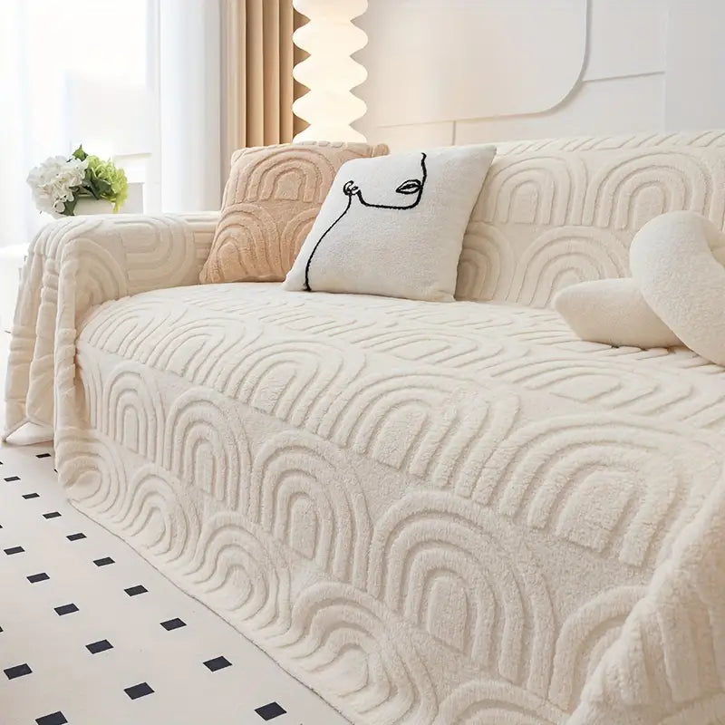 Jacquard Velvet Plush Sofa Cover