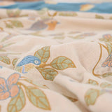 Charming Floral Bird Cotton Throw