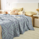 Tri-Layer Rhombus Floral Jacquard Throw Blanket