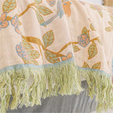 Charming Floral Bird Cotton Throw