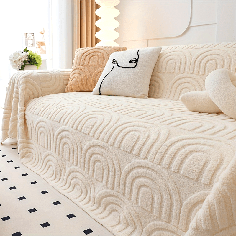 Jacquard Velvet Plush Sofa Cover