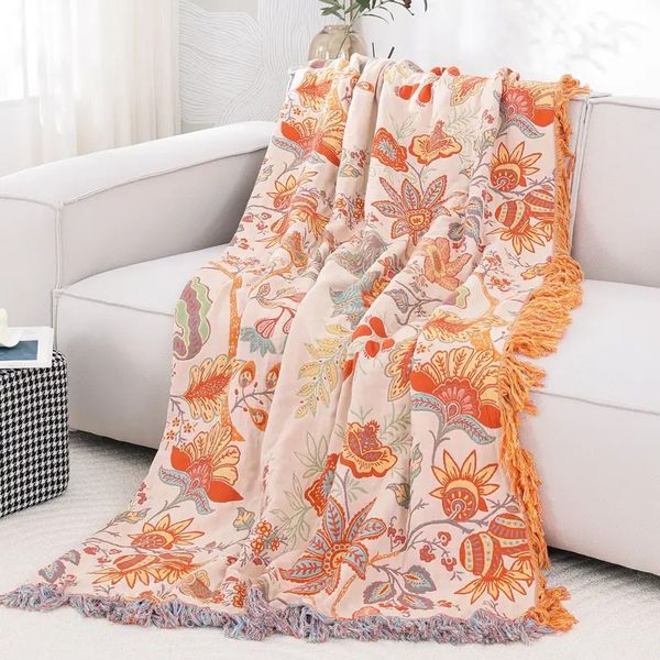 Rustic Boho Floral Reversible Blanket