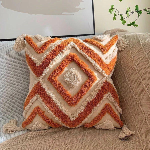 Geometry Embroidered Pillow Cushion Cover