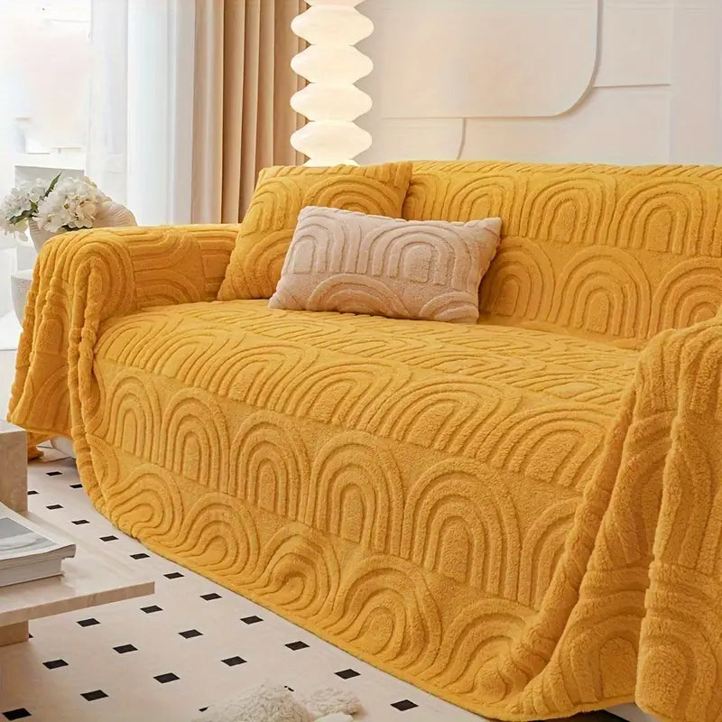 Jacquard Velvet Plush Sofa Cover