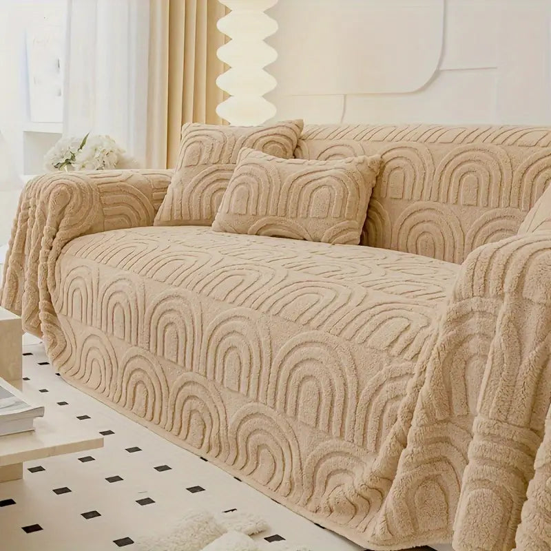Jacquard Velvet Plush Sofa Cover