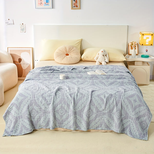 Tri-Layer Rhombus Floral Jacquard Throw Blanket