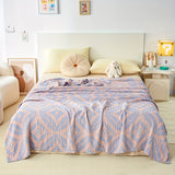 Tri-Layer Rhombus Floral Jacquard Throw Blanket