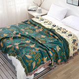 Bohemia Flower Bird Cotton Blanket