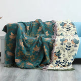 Bohemia Flower Bird Cotton Blanket