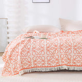 Four Layers Cotton Tassel Blanket