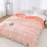 Four Layers Cotton Tassel Blanket