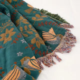 Bohemia Flower Bird Cotton Blanket