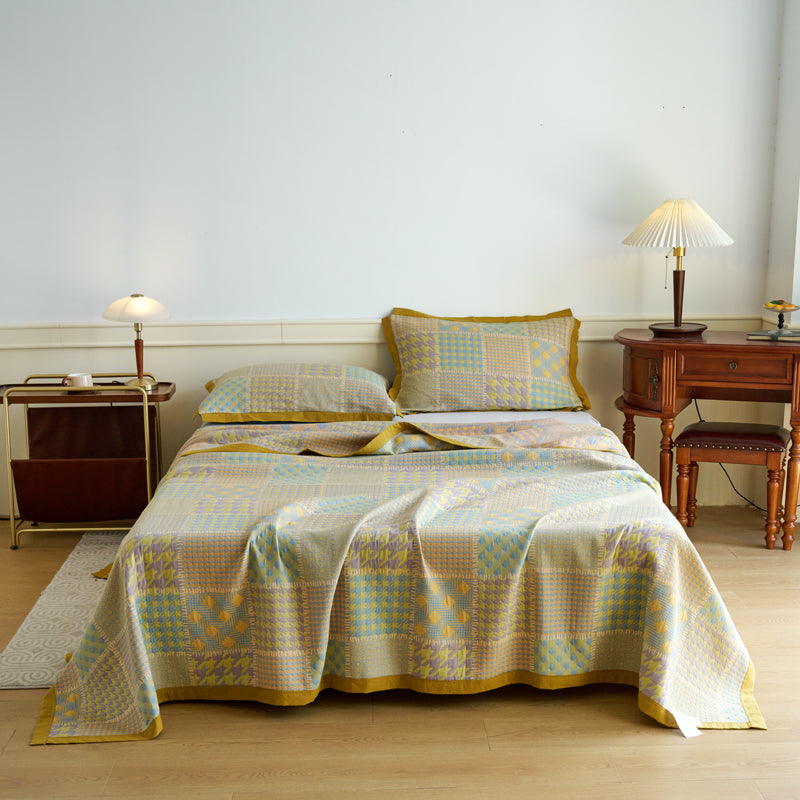 Rubik Cube Jacquard Cotton Blanket