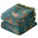 Bohemia Flower Bird Cotton Blanket