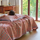 Rubik Cube Jacquard Cotton Blanket