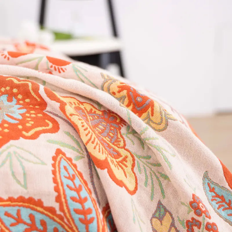 Rustic Boho Floral Reversible Blanket