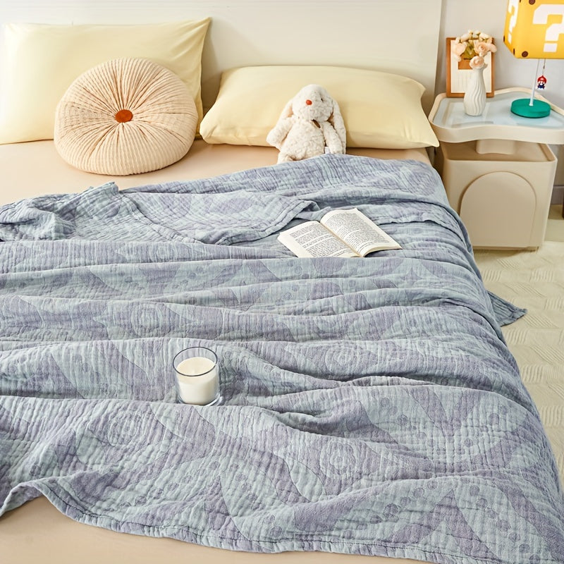 Tri-Layer Rhombus Floral Jacquard Throw Blanket