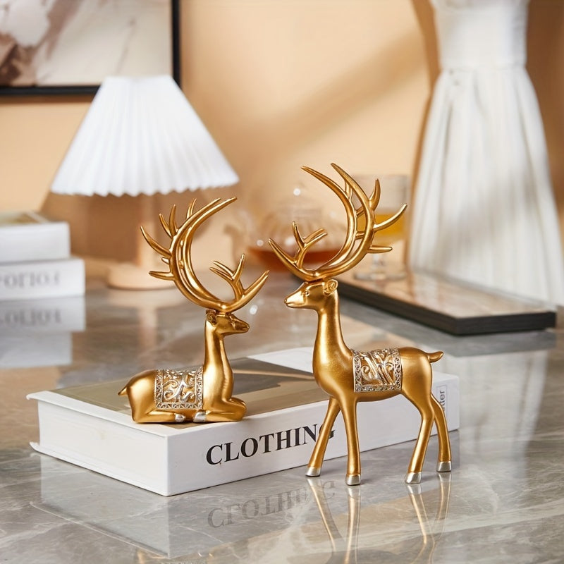 Glittering Reindeer Figurine Statue