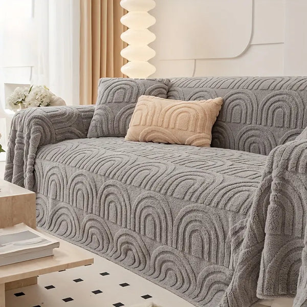 Jacquard Velvet Plush Sofa Cover