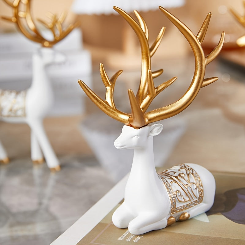 Glittering Reindeer Figurine Statue